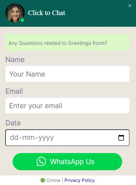 Greetings Form Example