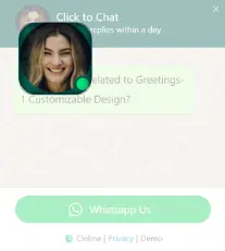 Online status indicator with green color and avatar
