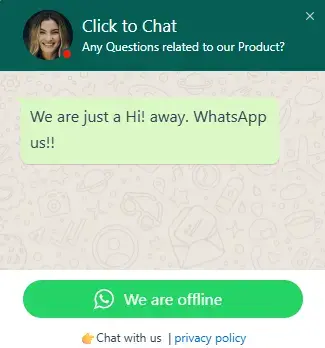 Business Hours Offline Status - Red indicator showing unavailability in Click to Chat greetings dialog